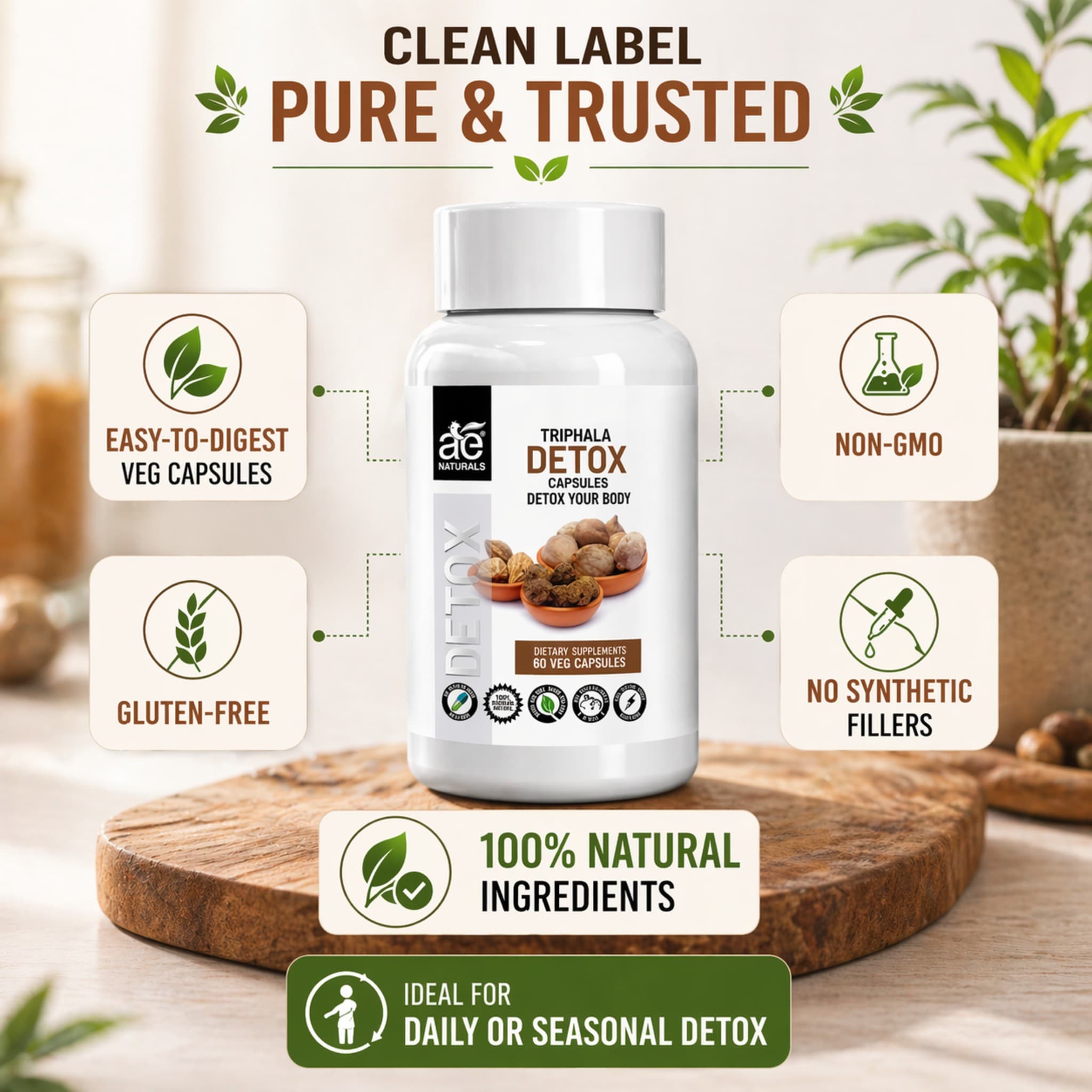 Triphala Body Cleanser and Detoxifier Capsules 60 Caps thumbnail 6