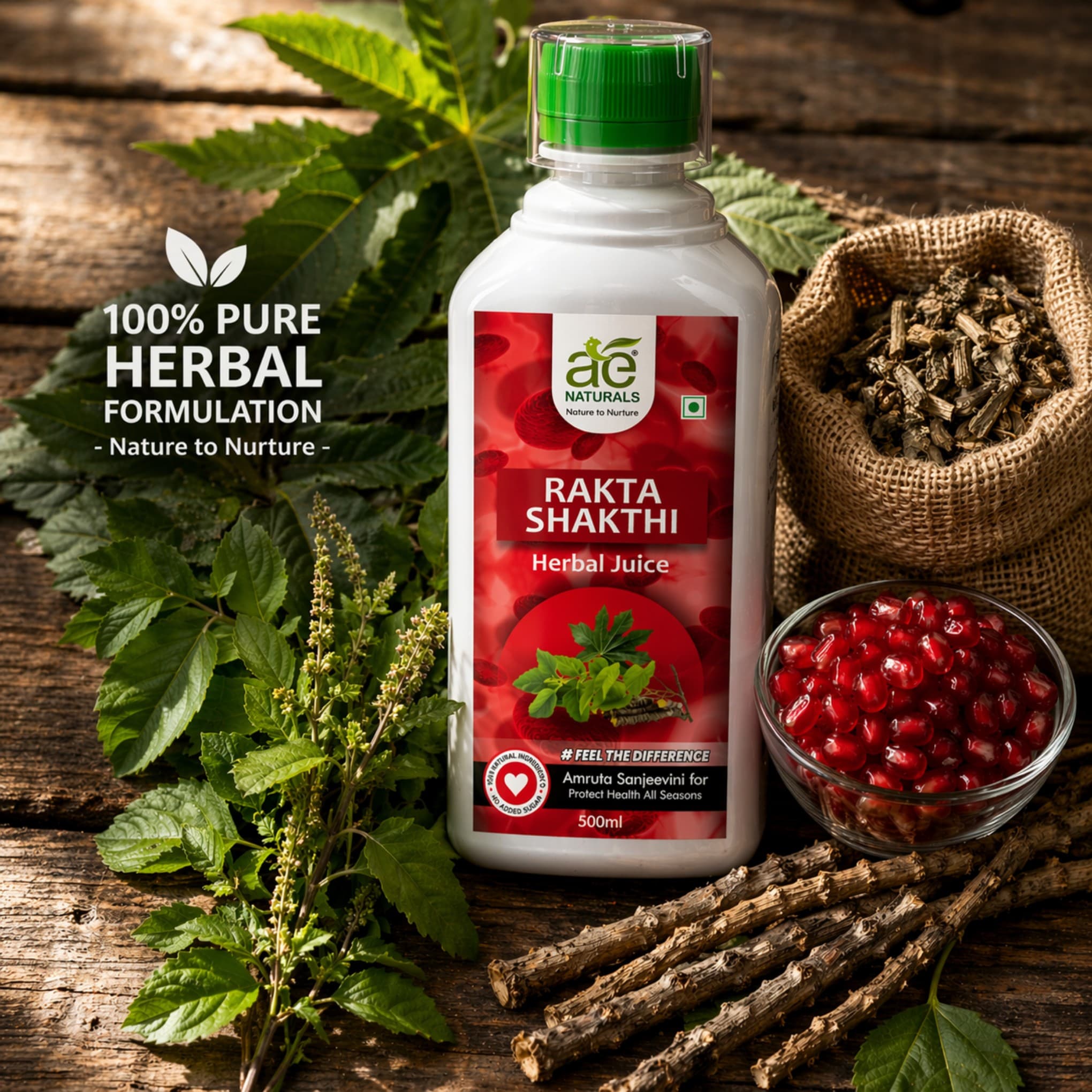 AE Naturals Rakta Shakthi Herbal Juice 500ml thumbnail 5