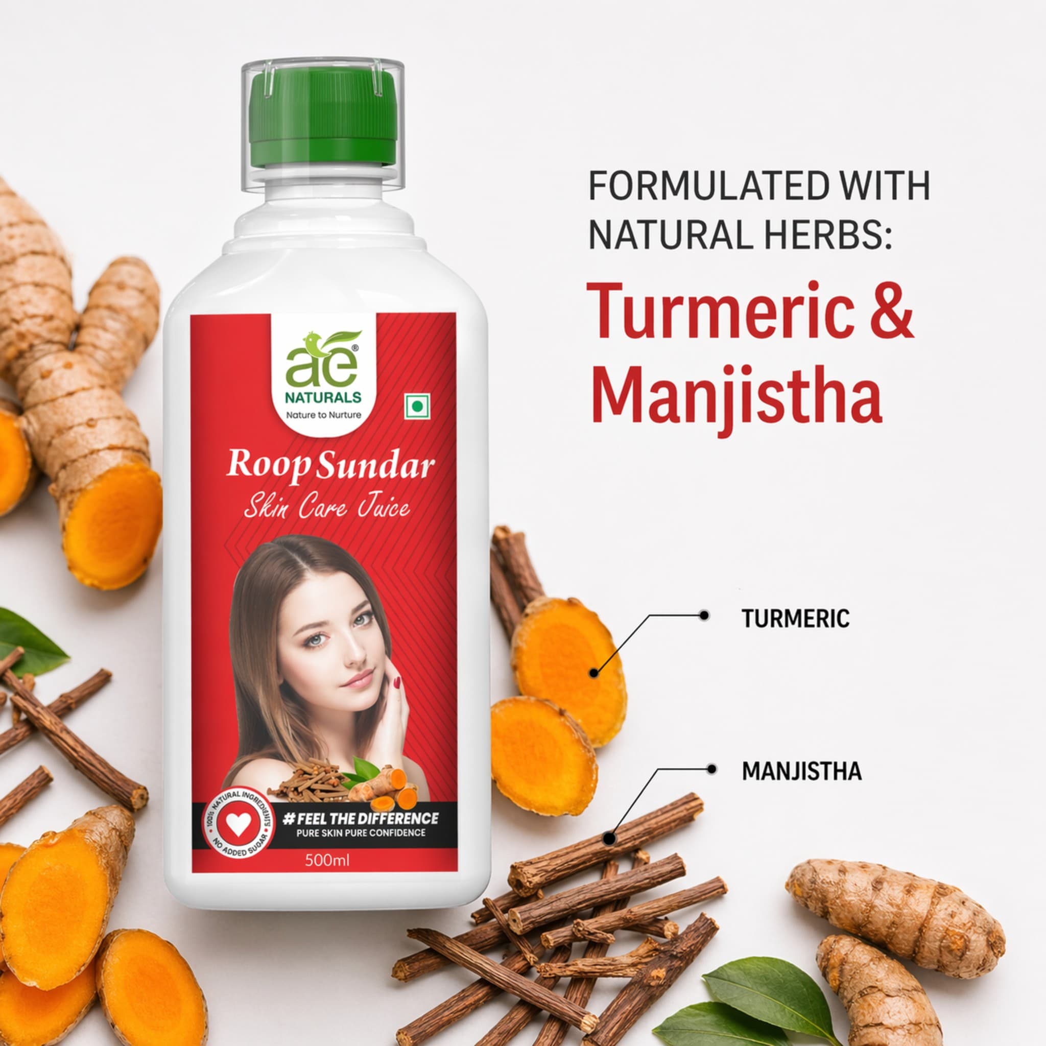 AE Naturals Roop Sundar Skin Care Herbal Juice 500ml thumbnail 2