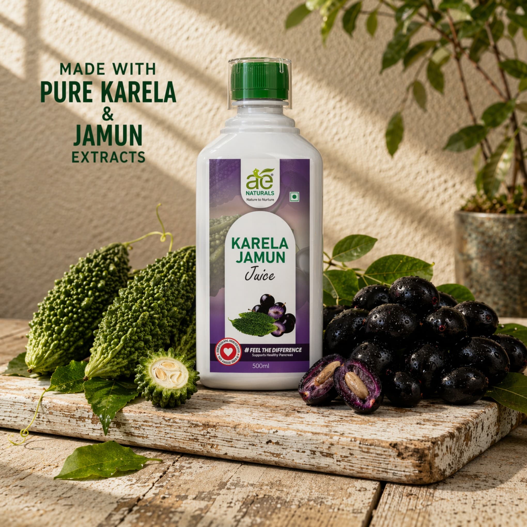AE Naturals Karela Jamun Juice 500ml thumbnail 2