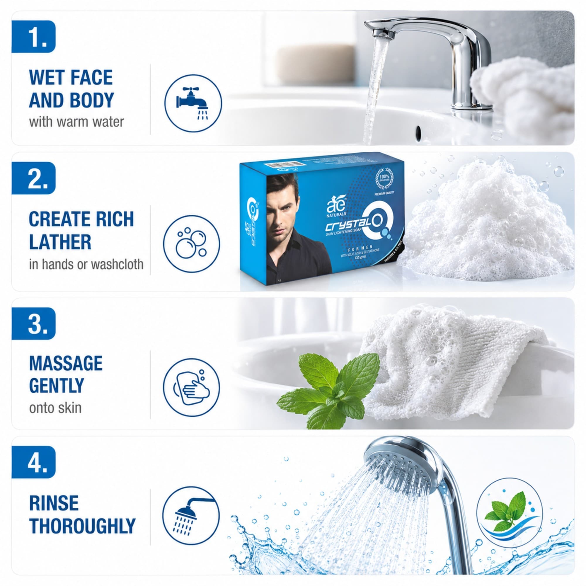 Crystal Q Skin Lightening Soap for Men thumbnail 5