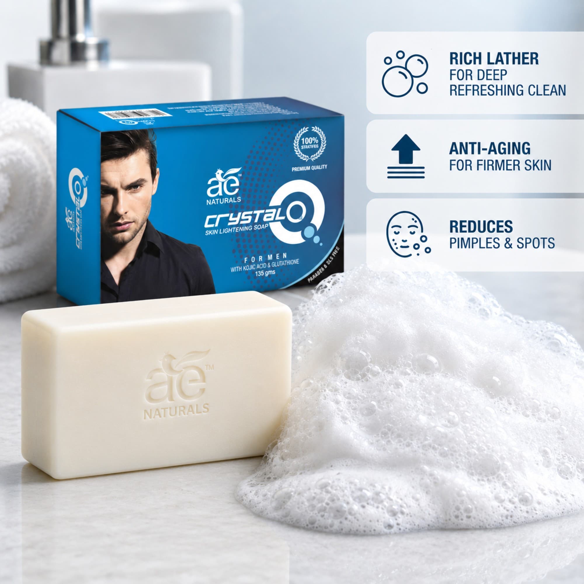Crystal Q Skin Lightening Soap for Men thumbnail 7
