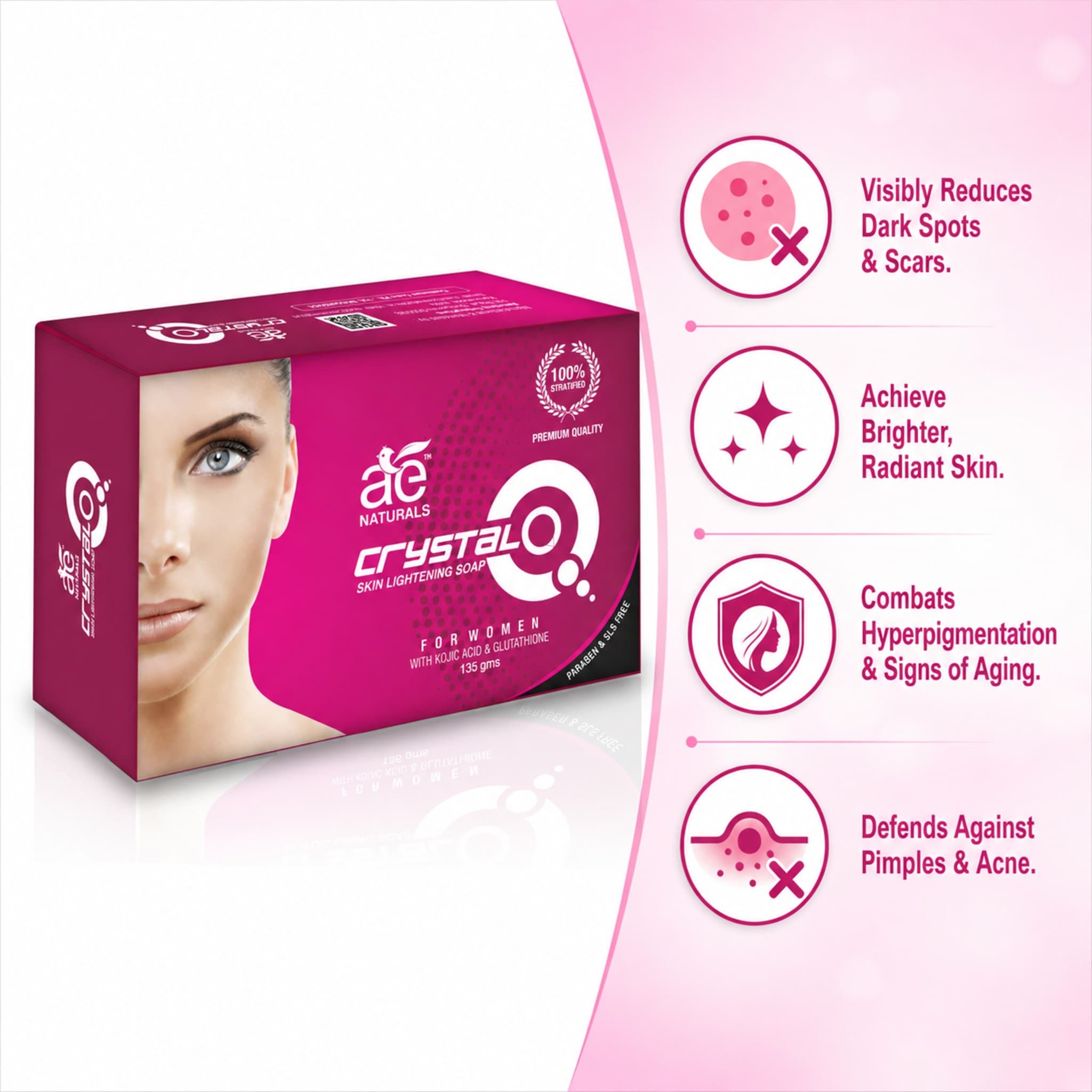 Crystal Q Skin Brightening Soap for Women 135g thumbnail 3