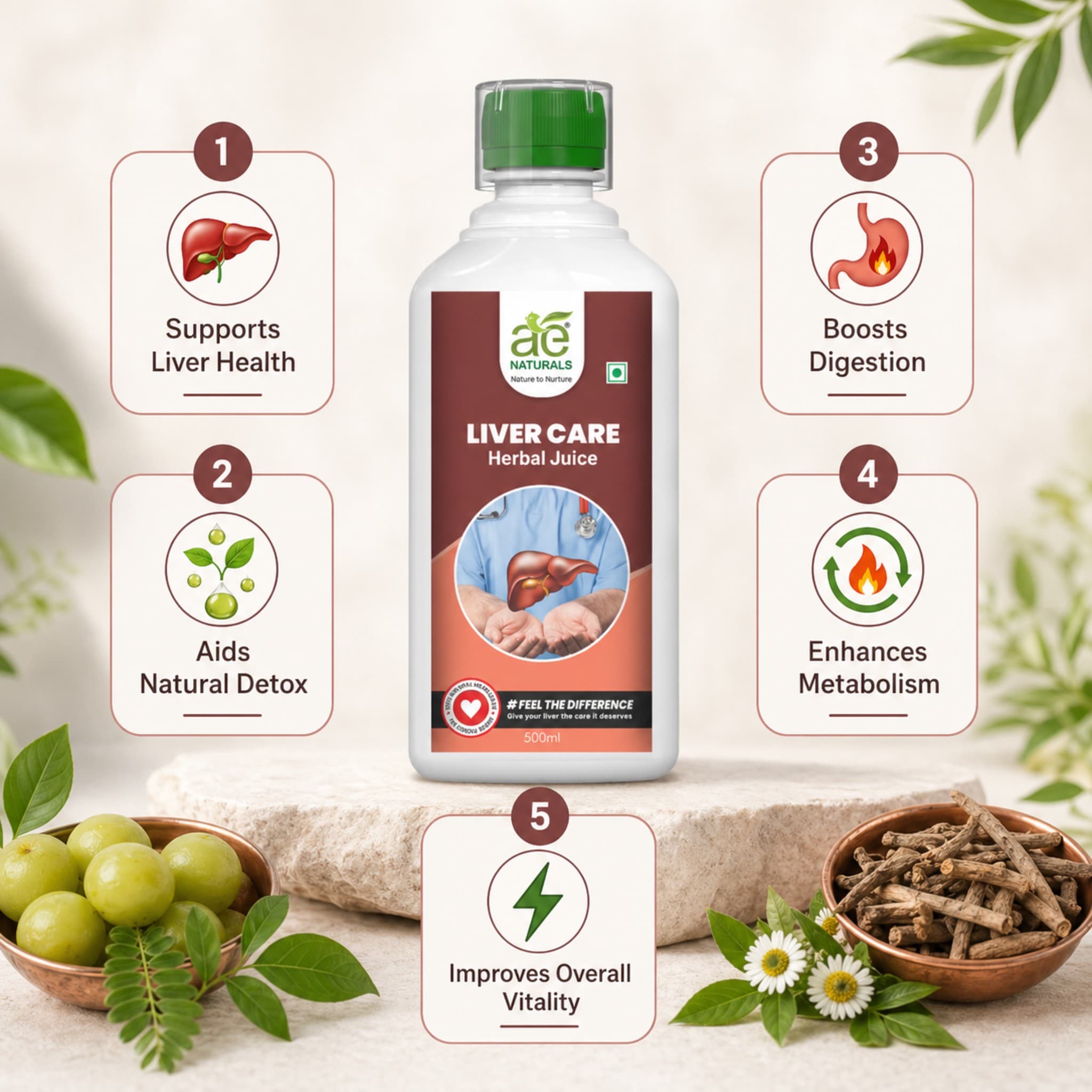 AE Naturals Liver Care Herbal Juice 500ml thumbnail 3
