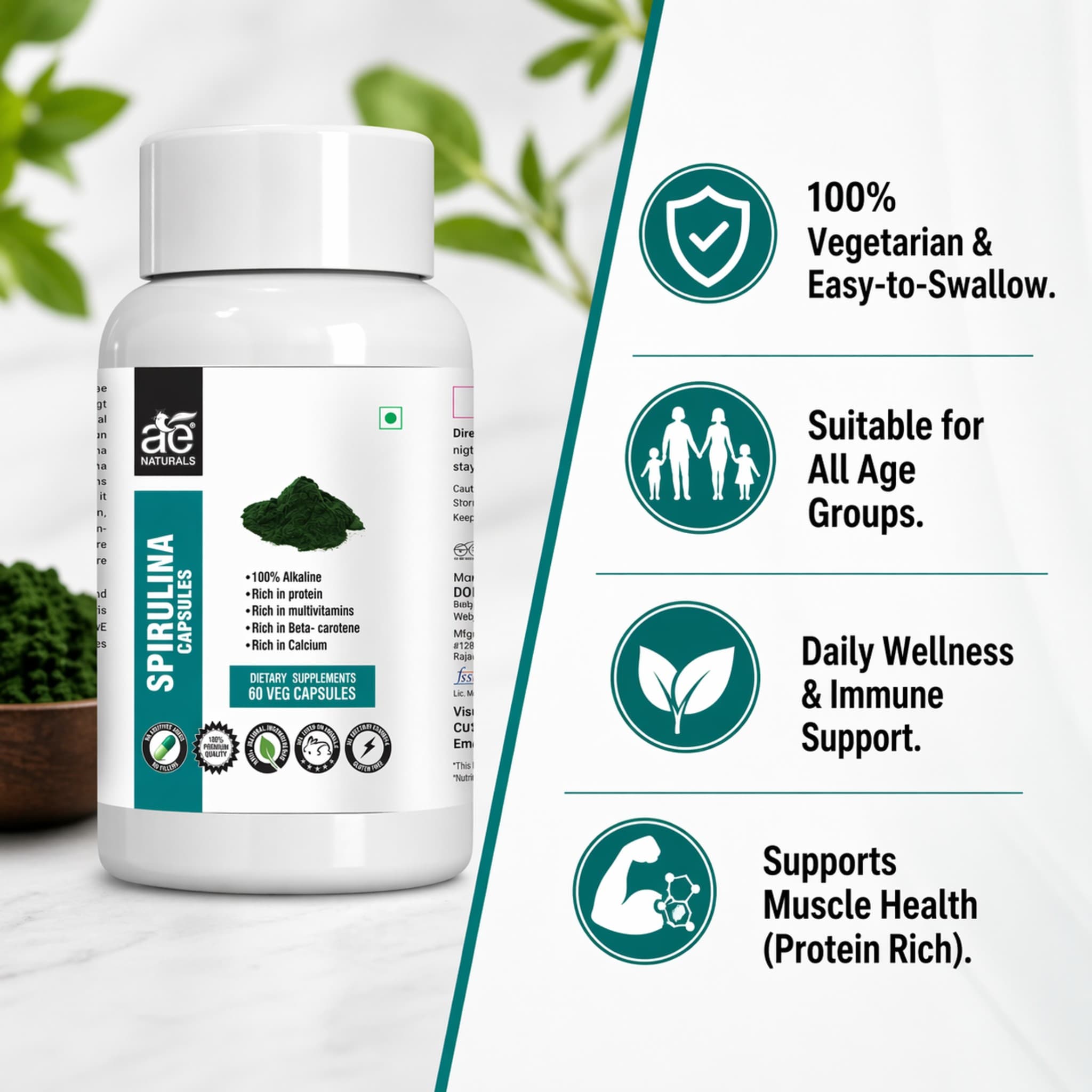Spirulina Capsules 60 Caps thumbnail 5
