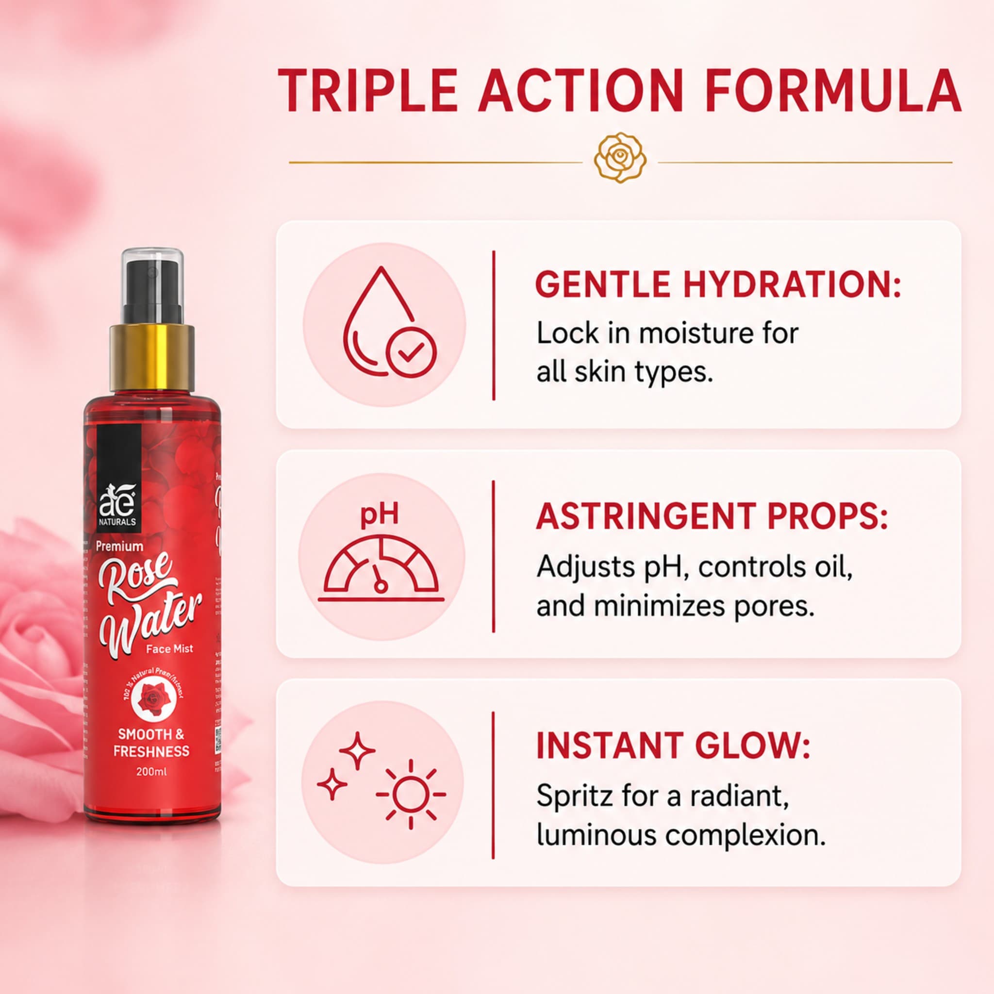 Premium Rose Water 200ml thumbnail 4